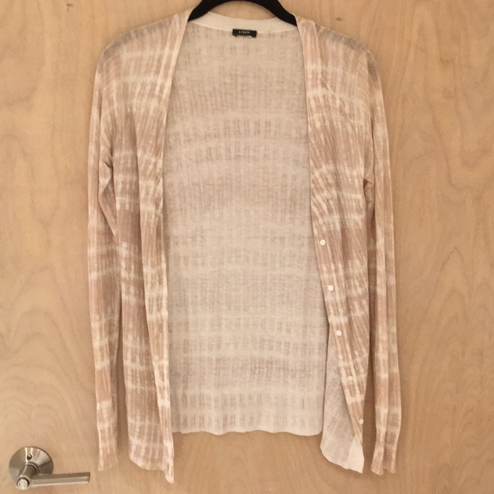 Pink and white womens jcrew cardigan